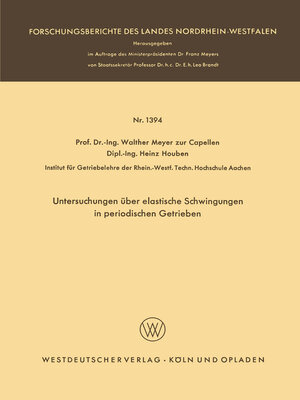 cover image of Untersuchungen über elastische Schwingungen in periodischen Getrieben